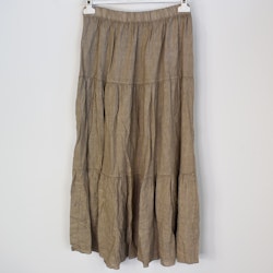 Linnekjol med volanger TAUPE