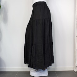 Linnekjol med volang ANTRACIT