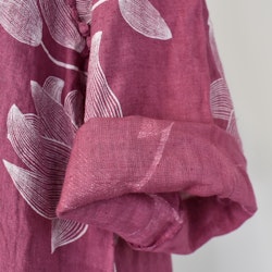 Linneklänning med spets Mönstrad FUSCHIA