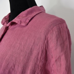 Lång skjortklänning i linne FUSCHIA