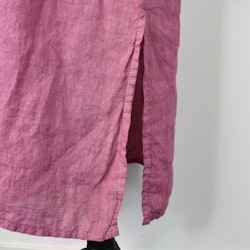 Lång Linneskjorta med fickor FUSCHIA