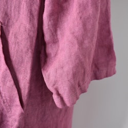 Lång Linneskjorta med fickor FUSCHIA