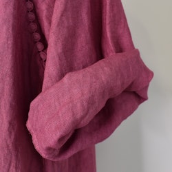 Linneklänning med spets FUSCHIA