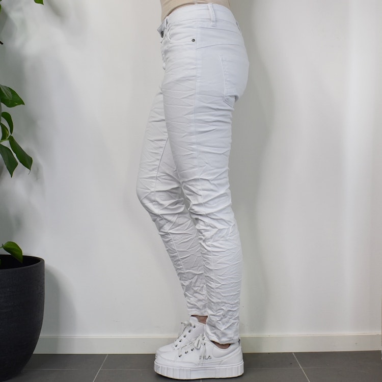 Jeans med knappar VIT - Newplay