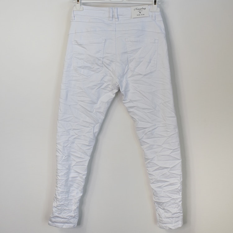 Jeans med knappar VIT - Newplay