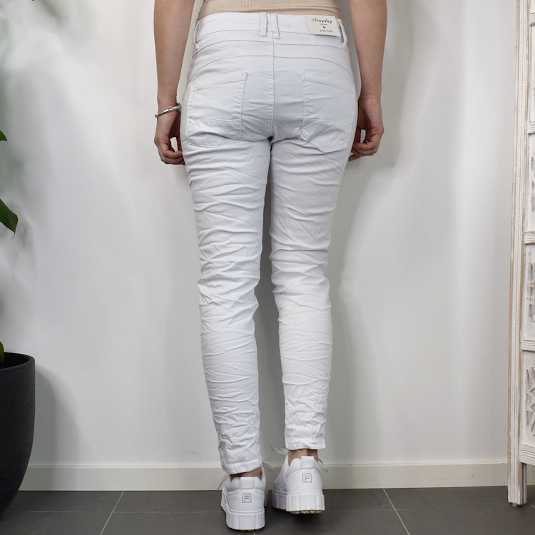 Jeans med knappar VIT - Newplay