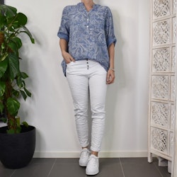 Jeans med knappar VIT - Newplay