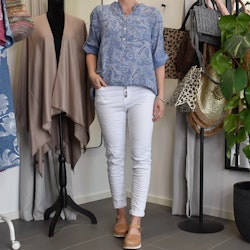 Jeans med knappar VIT - Newplay