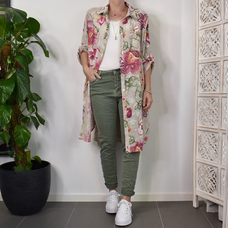 Jeans med knappar KAKI - Newplay