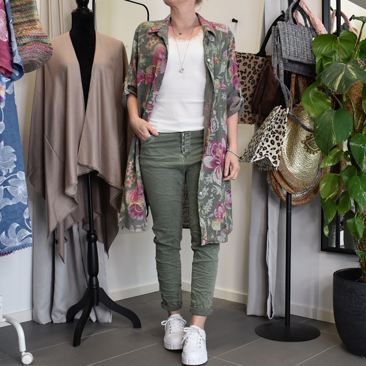 Jeans med knappar KAKI - Newplay