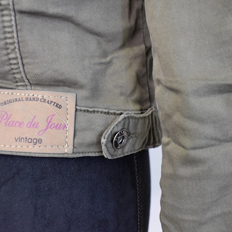 Jeansjacka med knappar MÖRK KAKI - Place du Jour