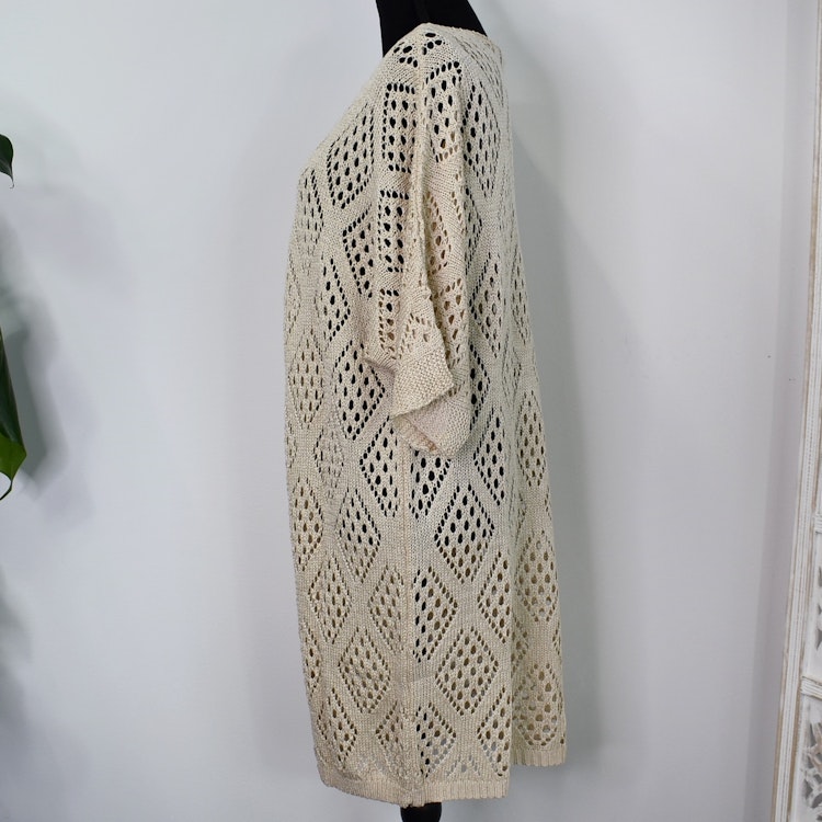 Hålmönstrad cardigan Nea BEIGE - Mix By Heart