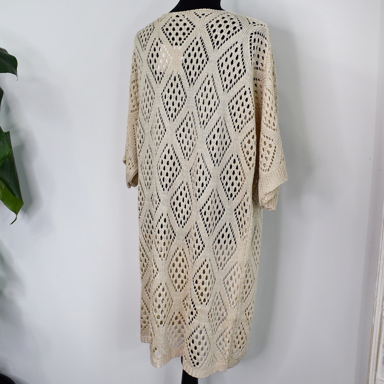 Hålmönstrad cardigan Nea BEIGE - Mix By Heart