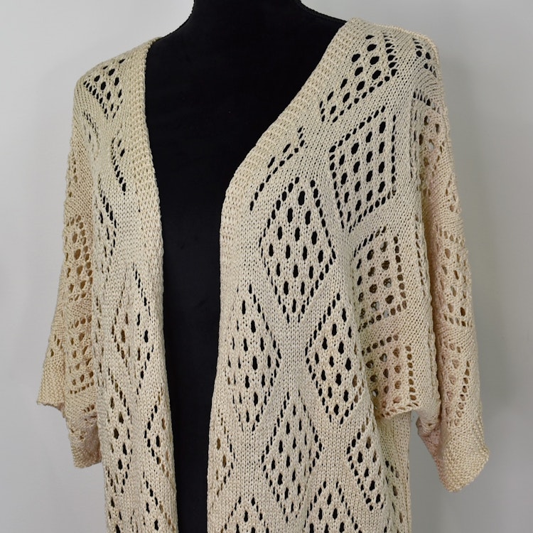Hålmönstrad cardigan Nea BEIGE - Mix By Heart