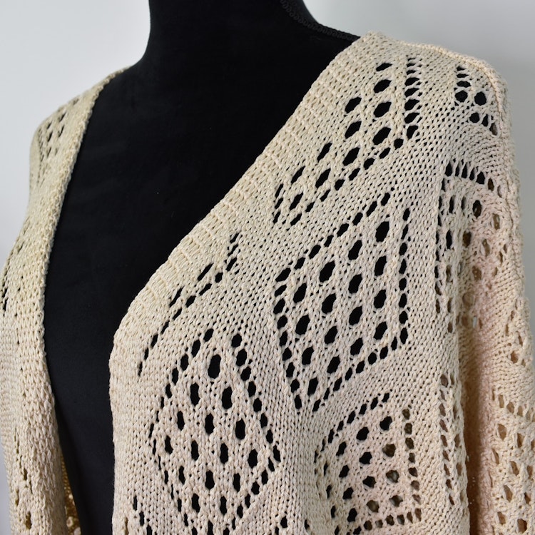 Hålmönstrad cardigan Nea BEIGE - Mix By Heart
