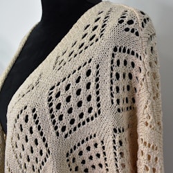 Hålmönstrad cardigan Nea BEIGE - Mix By Heart