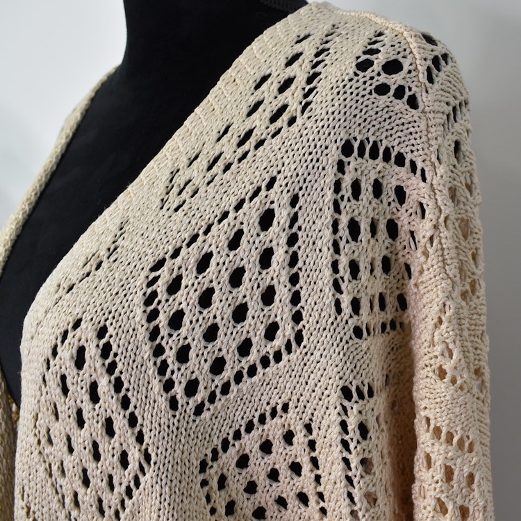 Hålmönstrad cardigan Nea BEIGE - Mix By Heart