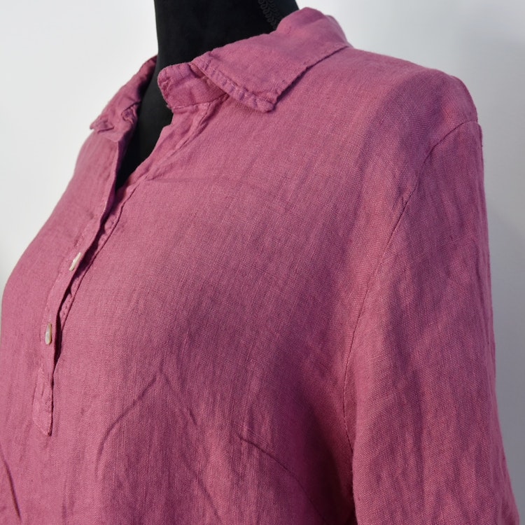 Skjortklänning med fickor FUSCHIA