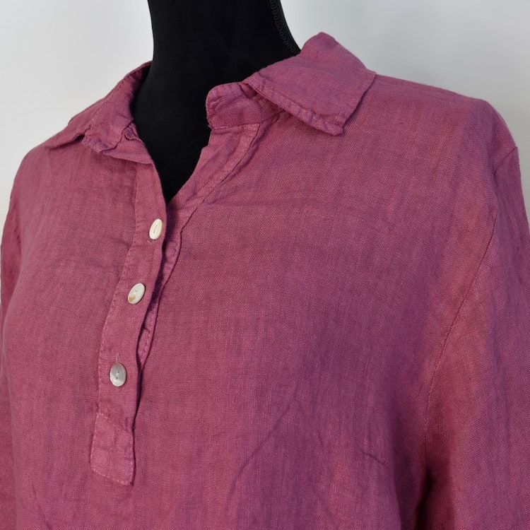 Skjortklänning med fickor FUSCHIA