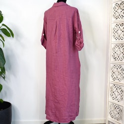 Skjortklänning med fickor FUSCHIA