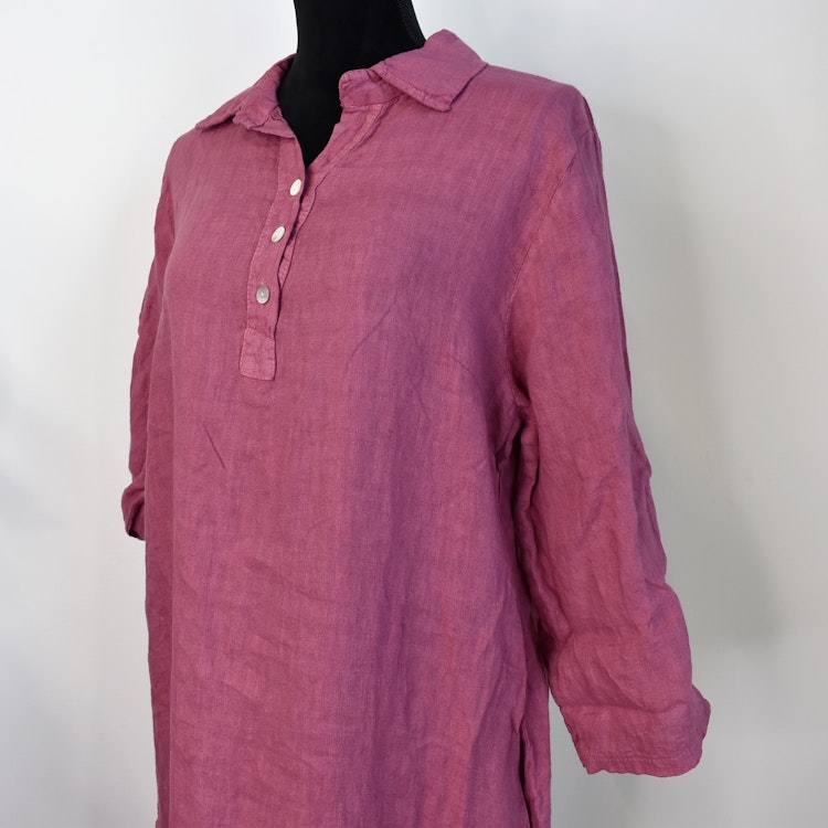 Skjortklänning med fickor FUSCHIA
