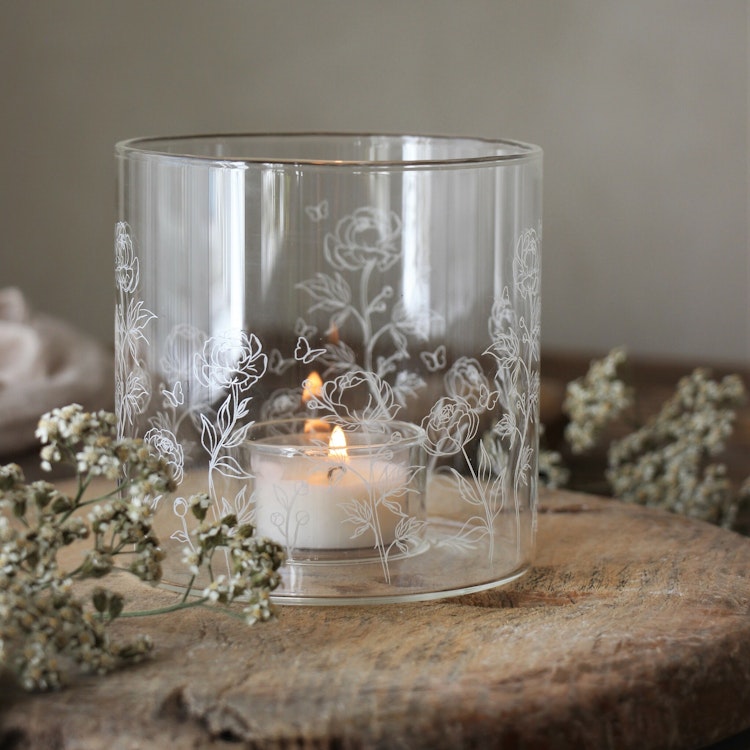Glaslykta Blossoms & Butterflies - Majas Cottage