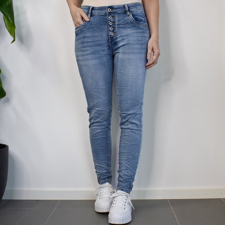 Jeans Jogger med Knappar BLÅ - Newplay