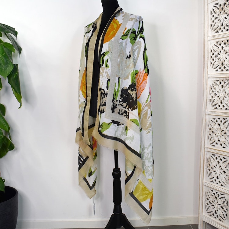 Sjal Blomster BEIGE