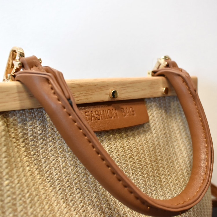Handväska Canvas BEIGE/GULD
