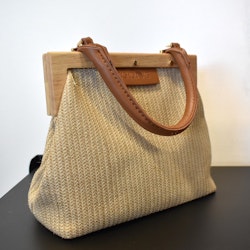 Handväska Canvas BEIGE/GULD