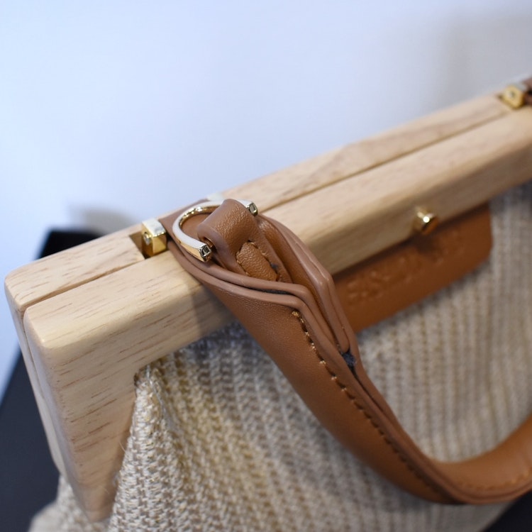 Handväska Canvas BEIGE/GULD