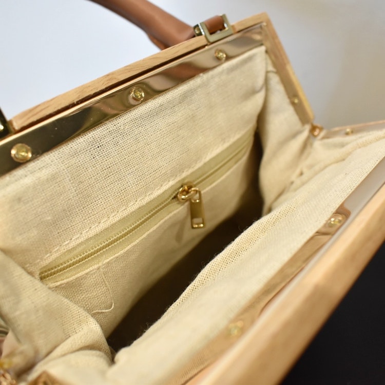 Handväska Canvas BEIGE/GULD