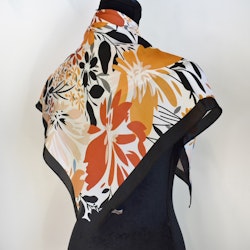 Scarf Kvadratisk Blommig SVART