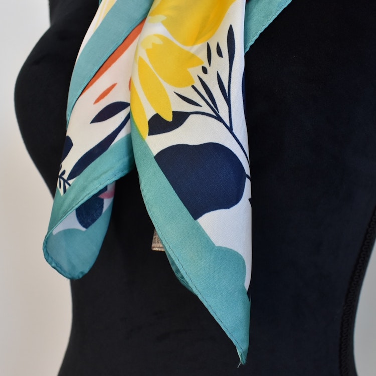 Scarf Kvadratisk Blommig VERT