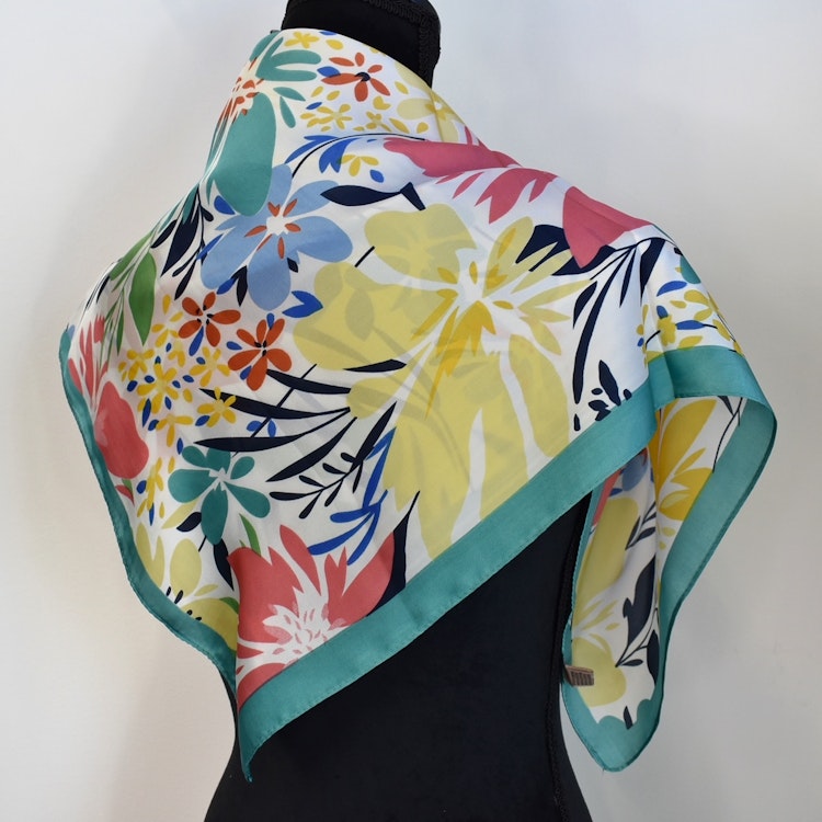 Scarf Kvadratisk Blommig VERT