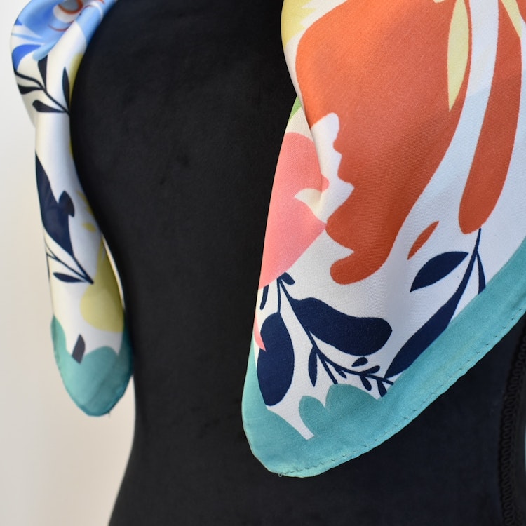 Scarf Kvadratisk Blommig VERT