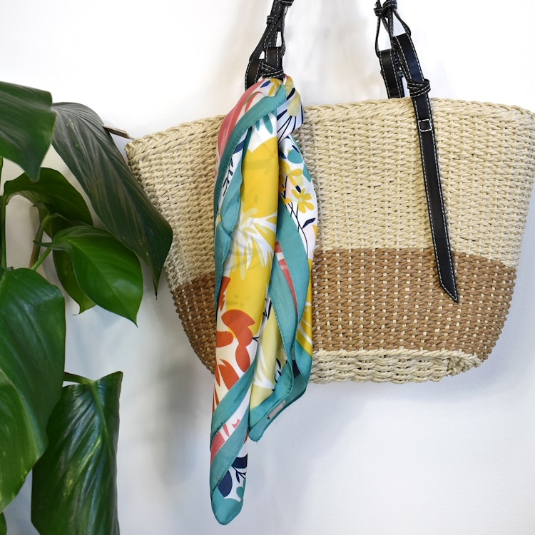Scarf Kvadratisk Blommig VERT