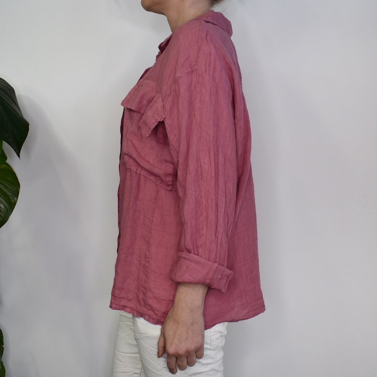 Linneskjorta Amalia FUSCHIA - Stajl Agenturer