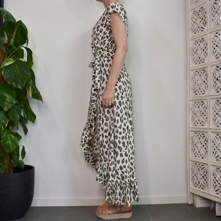 Omlottklänning Leopard CREAM- CoconutMilk by Stajl