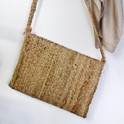 Axelremsväska/Clutch Jute GULD
