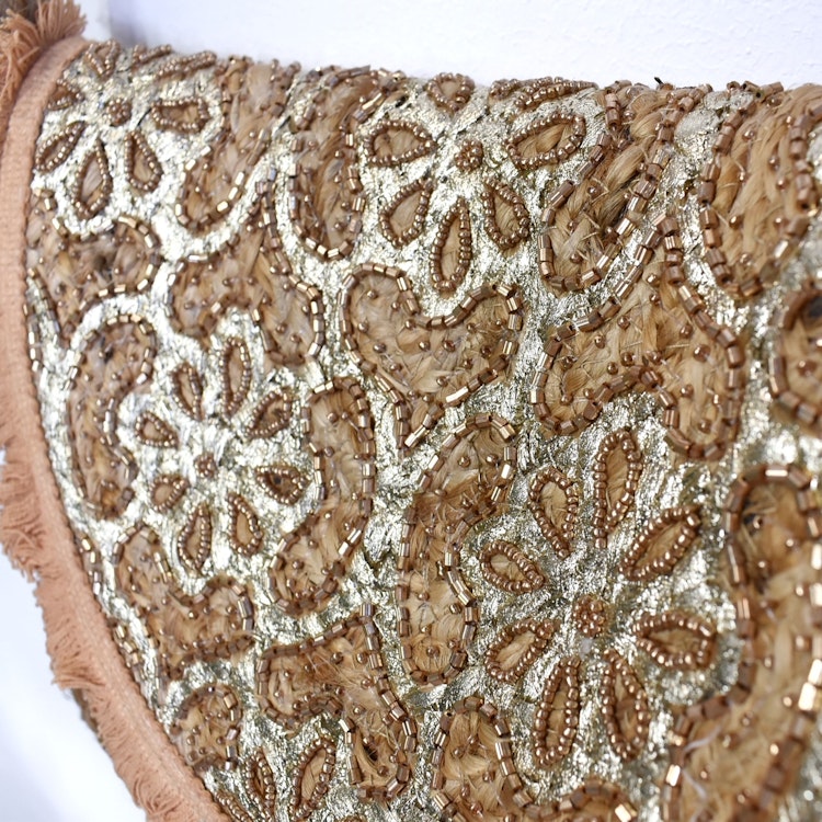 Axelremsväska/Clutch Jute GULD