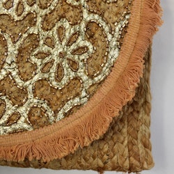 Axelremsväska/Clutch Jute GULD