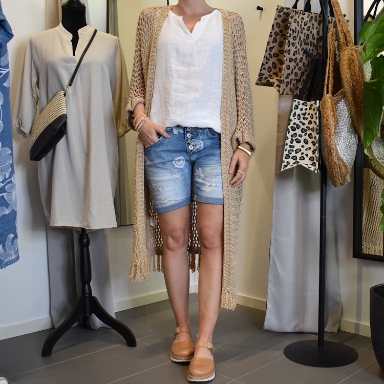 Jeansshorts Blommig LJUS DENIM - Place du Jour