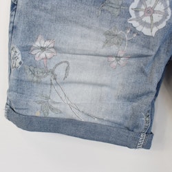Jeansshorts Blommig LJUS DENIM - Place du Jour