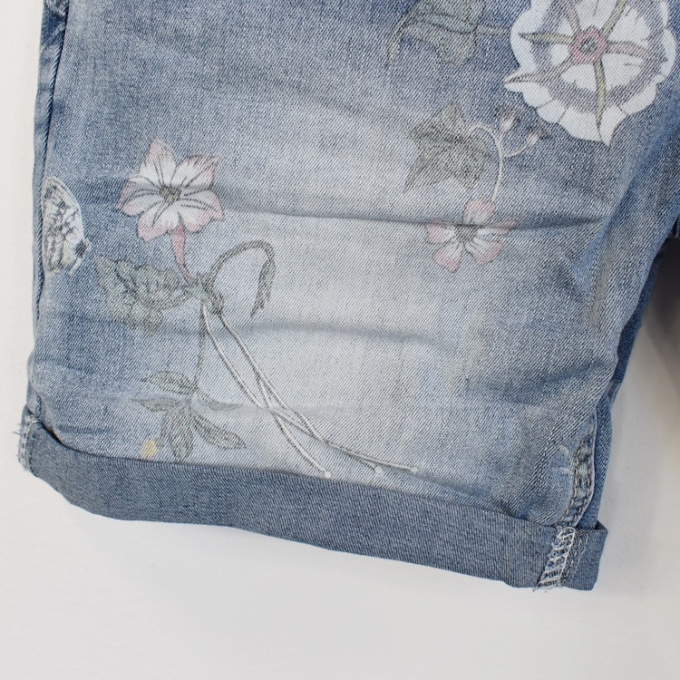 Jeansshorts Blommig LJUS DENIM - Place du Jour