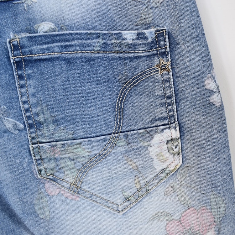 Jeansshorts Blommig LJUS DENIM - Place du Jour