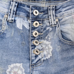 Jeansshorts Blommig LJUS DENIM - Place du Jour