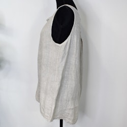 Linne/Ärmlös topp BEIGE