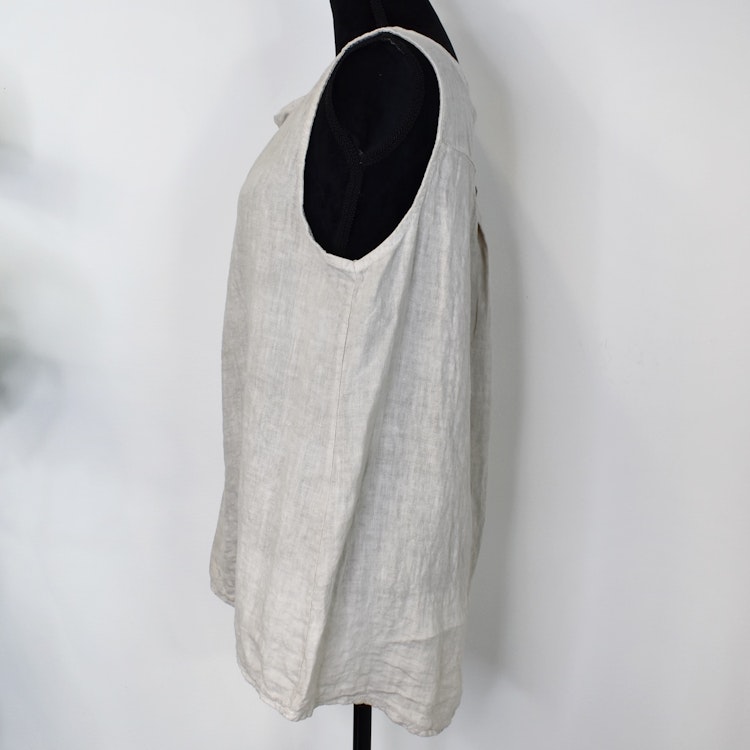 Linne/Ärmlös topp BEIGE