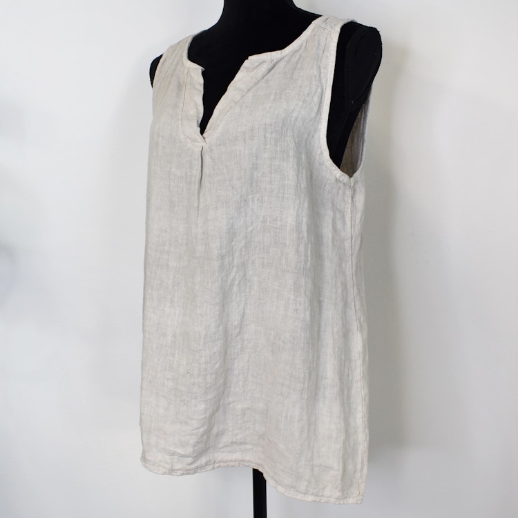 Linne/Ärmlös topp BEIGE
